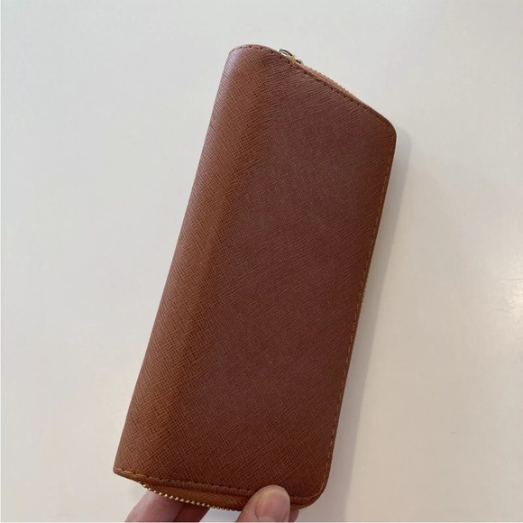 ELIMPAUL Brown Checkbook Coins Cards  Wallet Organizer - Picture 4 of 7